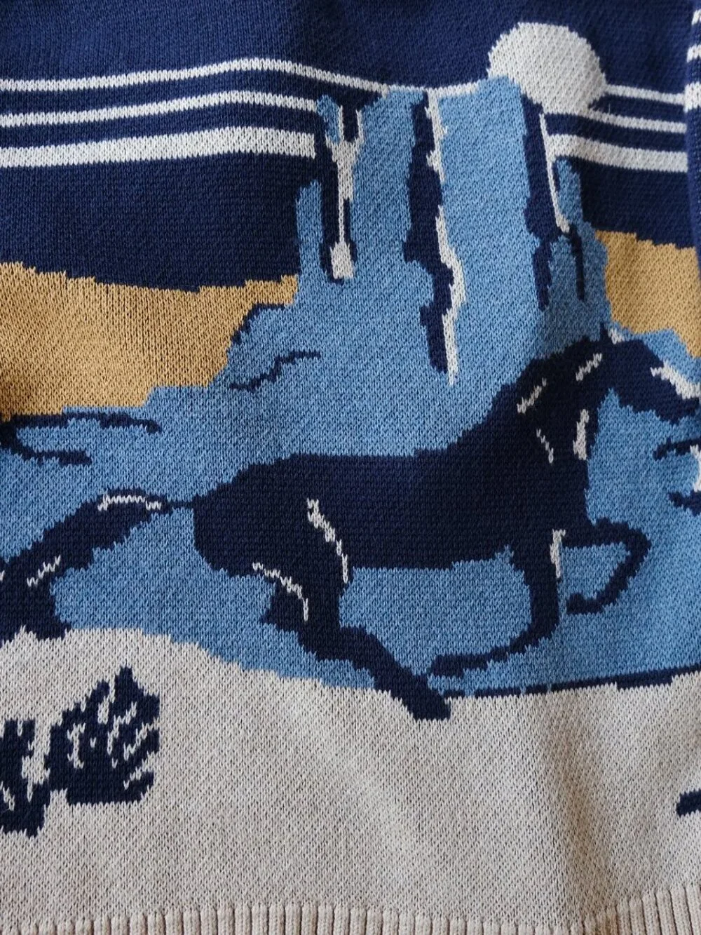 Pendleton Desert Rider Cotton Cardigan NWOT —   Horse + Saguaro Knit  Rare - Picture 4 of 5